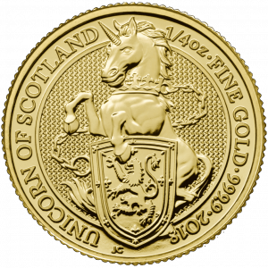 1/4oz Gold Unicorn Queens Beast