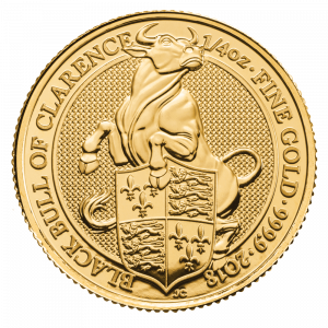 1/4oz Gold Black Bull Queens Beast