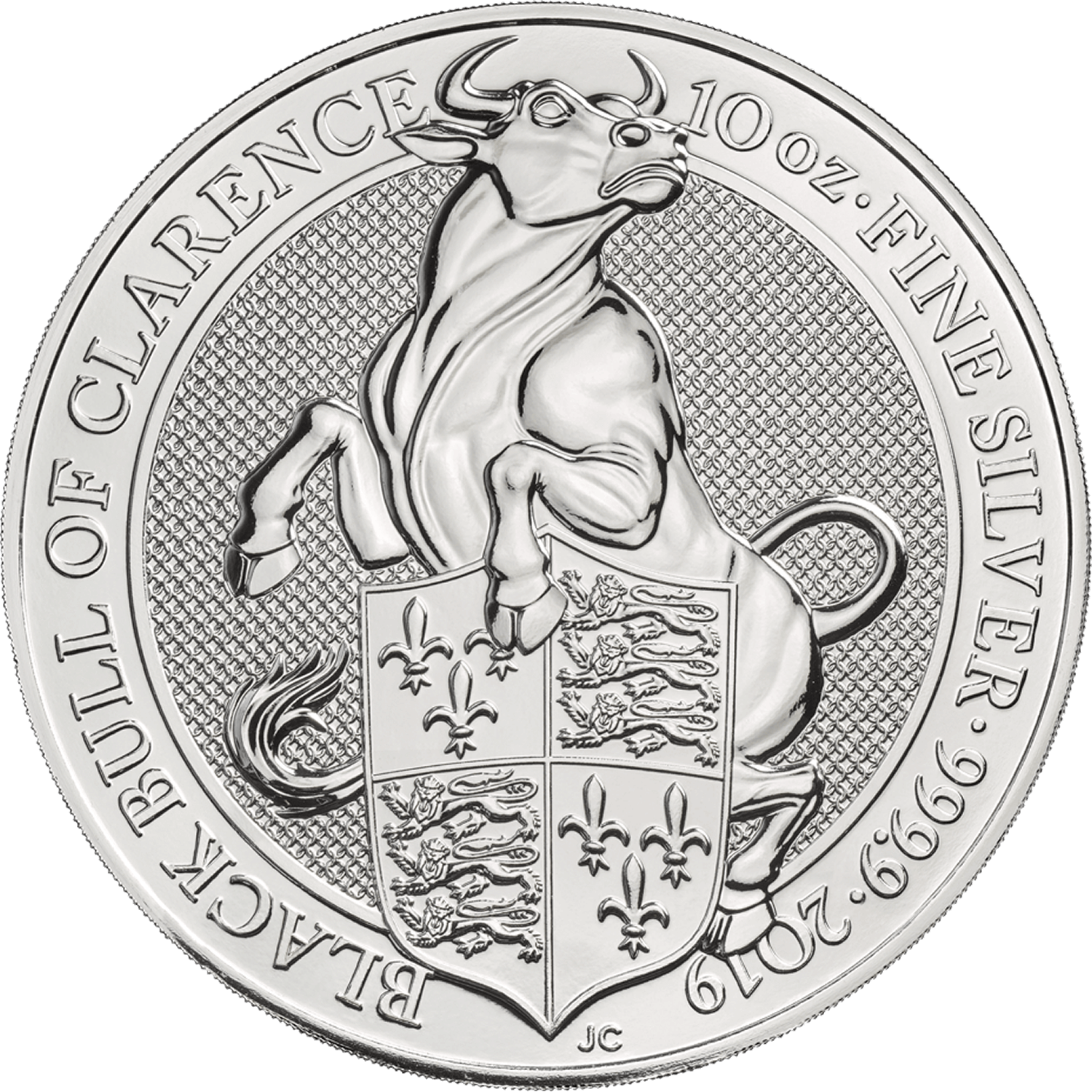 10oz Queen's Beasts Black Bull Silver Coin (2019)
