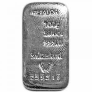 Metalor 100g Silver Bar