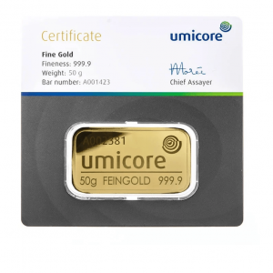 Umicore 50g Gold Bar