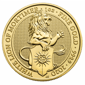1oz Gold White Lion of Mortimer Queen's Beast