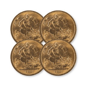 Pre-Owned UK Full Sovereign 4 coin bundle (mixed dates)