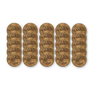 Pre-Owned UK Half Sovereign 25 coin bundle (mixed dates)