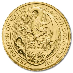 1oz Gold Dragon Queen's Beast