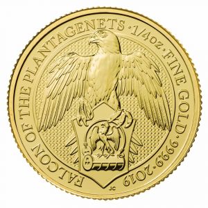 1/4oz Gold Falcon Queens Beast