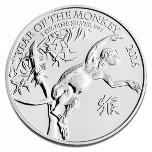 1oz UK Silver Lunar Monkey coin 2016