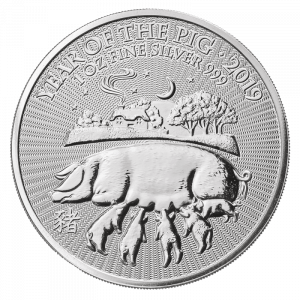 1oz Lunar UK Year of the Pig Silver Coin (2019)