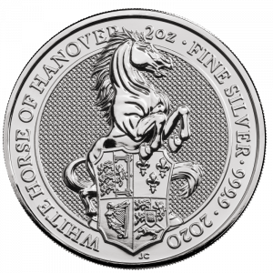 2oz Queen's Beasts White Horse of Hanover Silver Coin (2020)