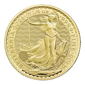 2. Reverse of the 2026 quarter ounce Britannia with security hologram